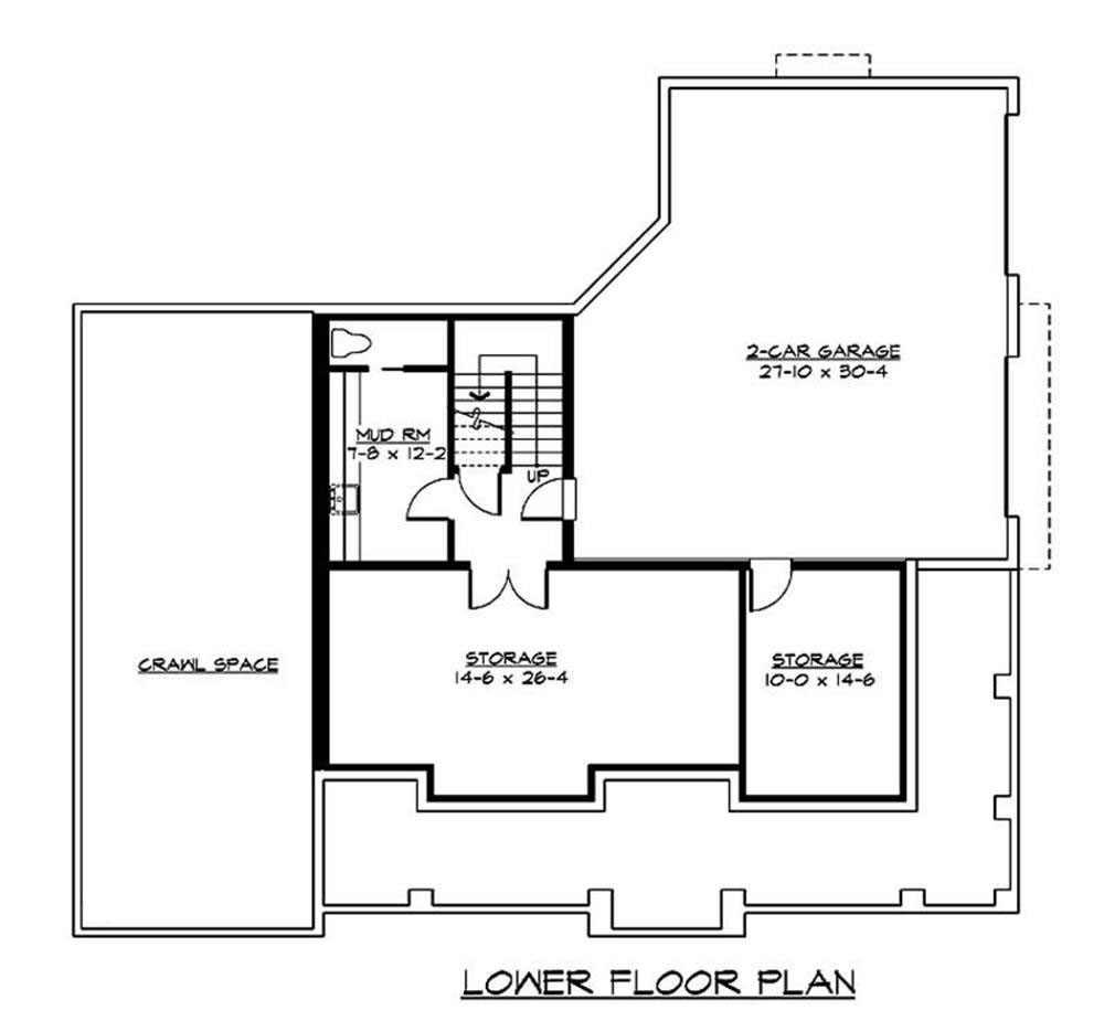 Floor Plan Basement of Craftsman Plan #115-1032